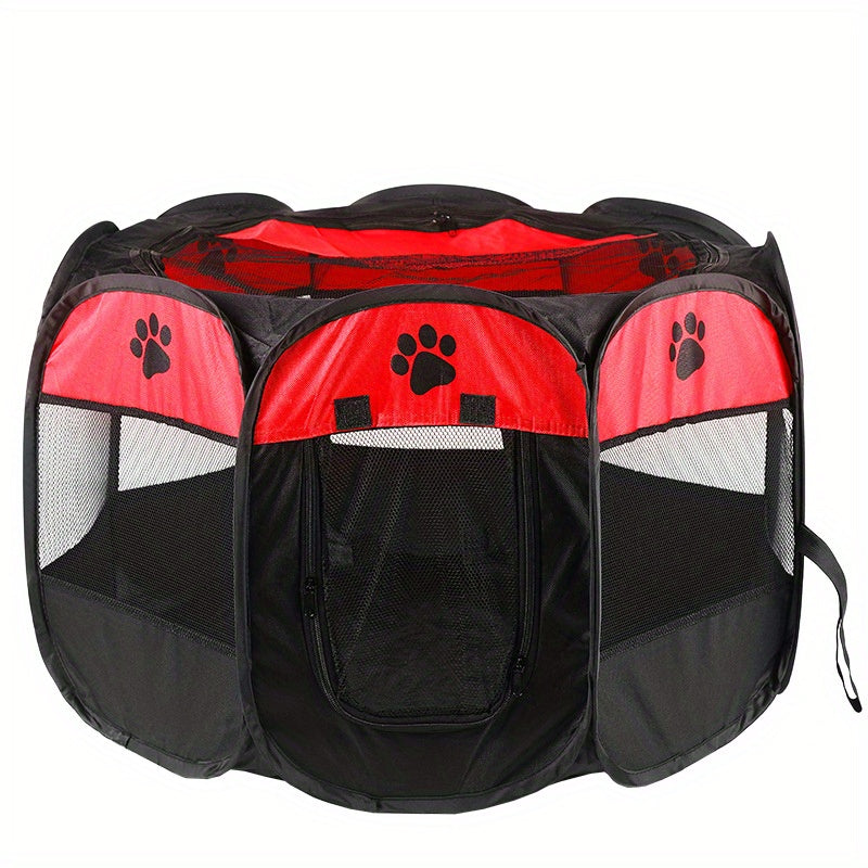 Octagonal Pet Fence Tent Oxford Cloth Scratch-Resistant Foldable Dog Cage for Dogs and Cats, Kennel Nest