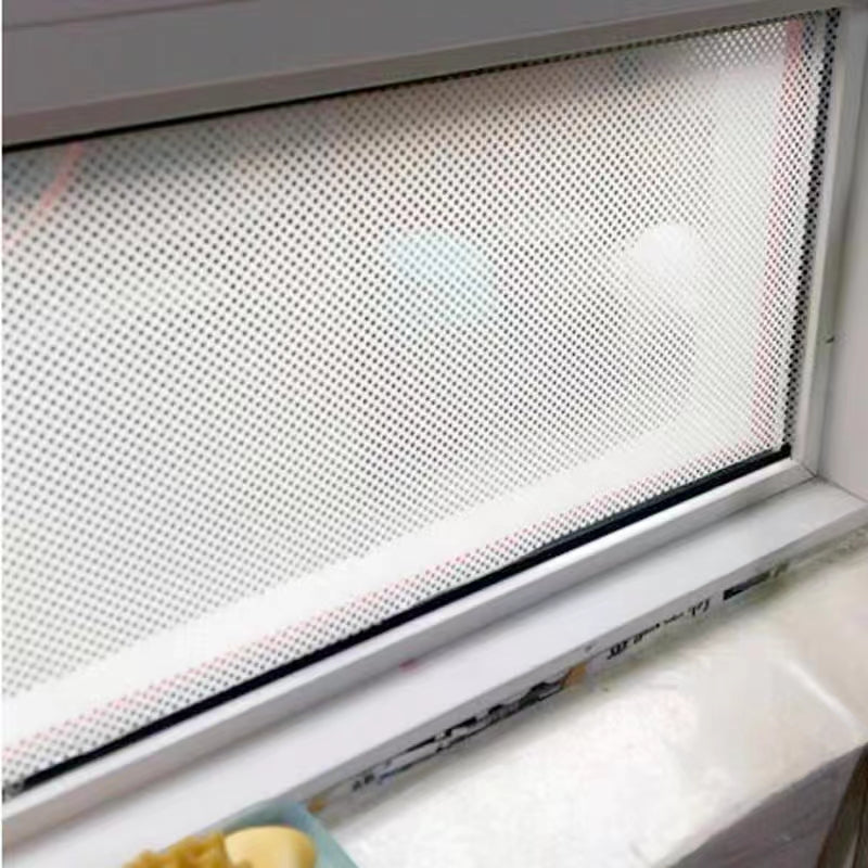 1 roll Stained Glass Window Privacy Film - Non-Adhesive, UV Sun Blocking, One-Way Perforated, Black Vinyl Stickers for Bathroom Door Coverings and Printable Engraved Designs