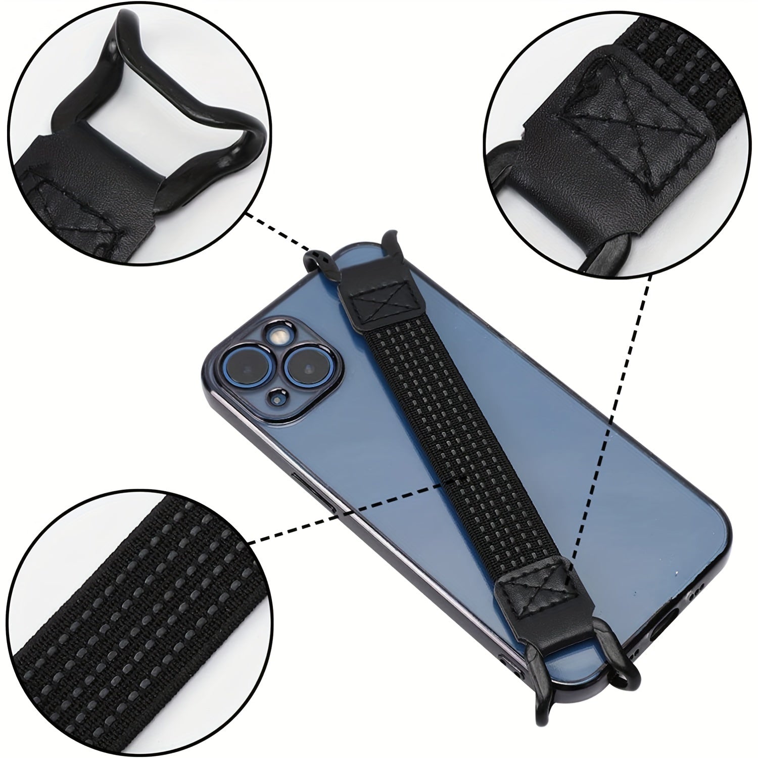 3pcs Mobile Phone Security Hand Strap Holder Security Hand Strap Holder Phone Security Hand Grip Phone Accessory For 5.2-7.5 Inch Smartphones