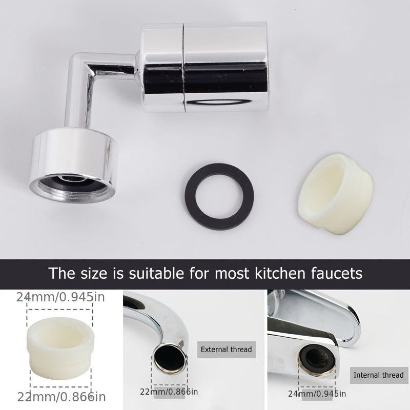 1pc Faucet Washbasin, 720 Degree Rotatable Splash-proof Water Kitchen Bathroom Extension, Water Saving Mouthwash Aerator