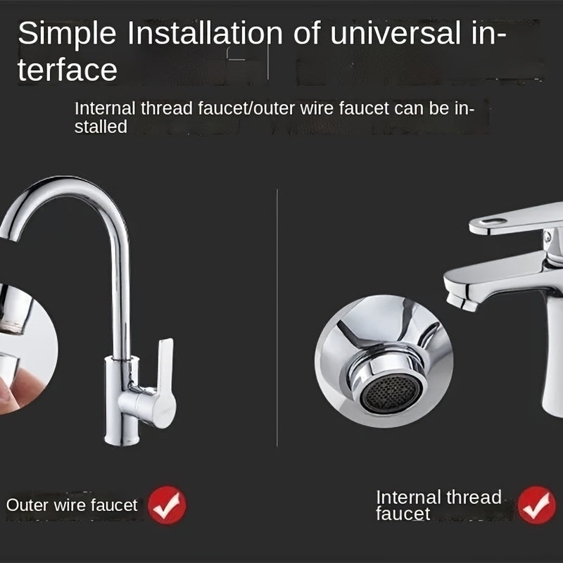 1pc Faucet Washbasin, 720 Degree Rotatable Splash-proof Water Kitchen Bathroom Extension, Water Saving Mouthwash Aerator