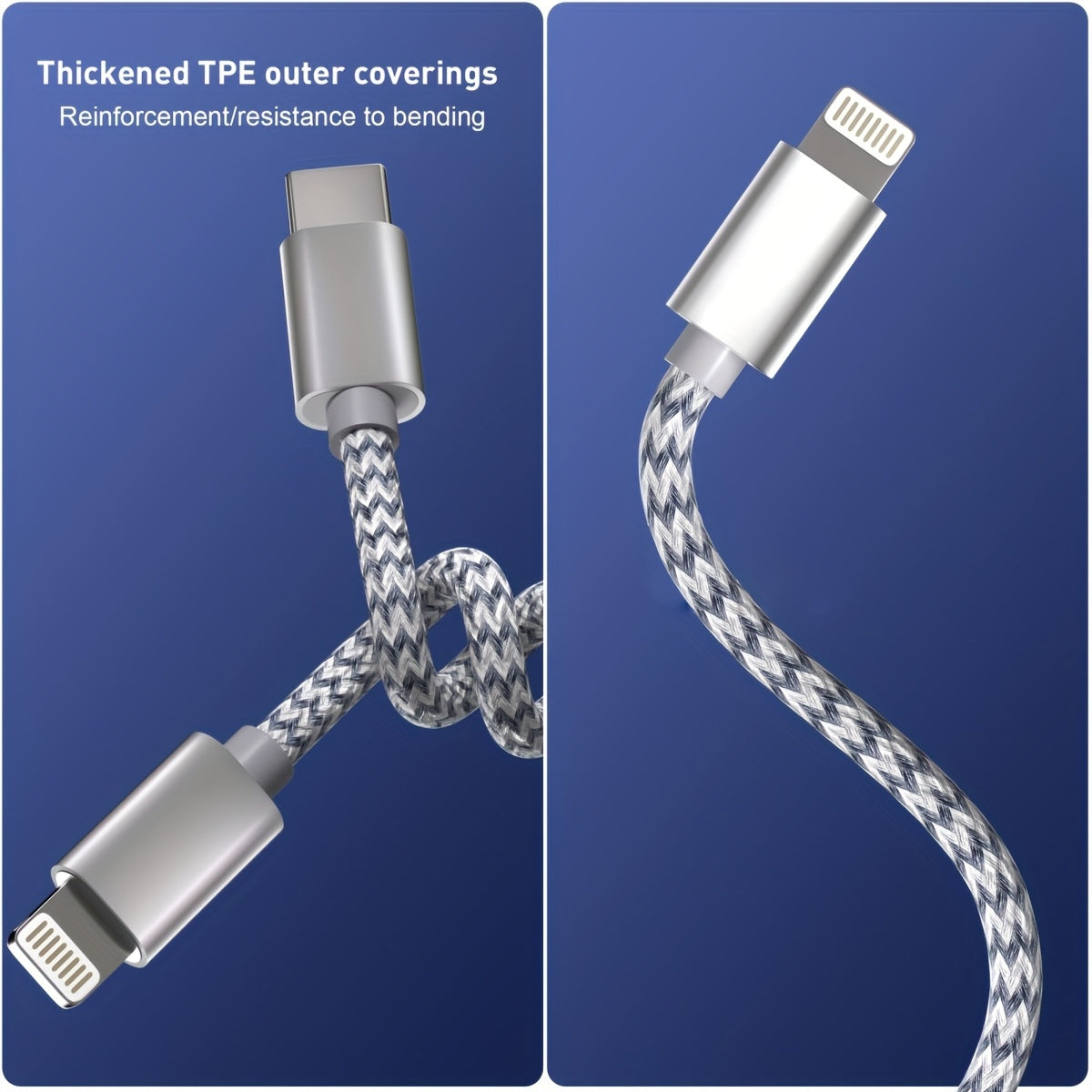 [MFi Certified] USB C to Ios Cable 3 Pack 6ft for iPhone Charger Cables Nylon Braided Type C for iPhone Charger Cord Fast Charging Compatible with iPhone 14/13/12/11 Pro Max Grey and White