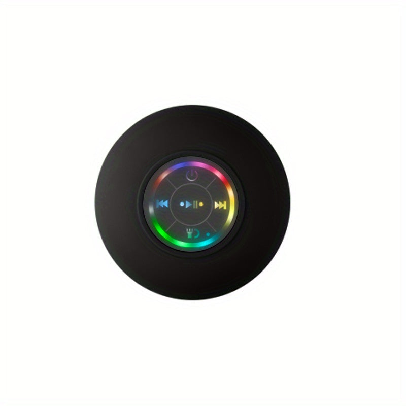 High Quality Speaker, Portable Wireless Speaker with Suction Cup, USB Black Speaker with 2 Hours Play Time 3.7V/400mAh Battery 5.0 Wireless Version Life for Parties, Bathroom, Travel, Home, And Outdoor (Suction Cups Must Be O