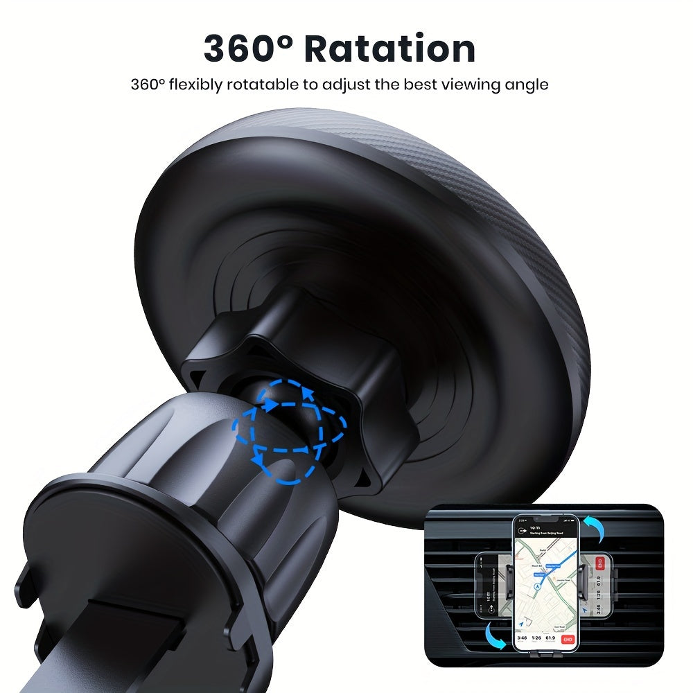 TOPK for Magsafe Car Phone Holder, Strong Magnetism High-Quality Support for One-Handed Use Metal Hook Magnetic Car Phone Mount