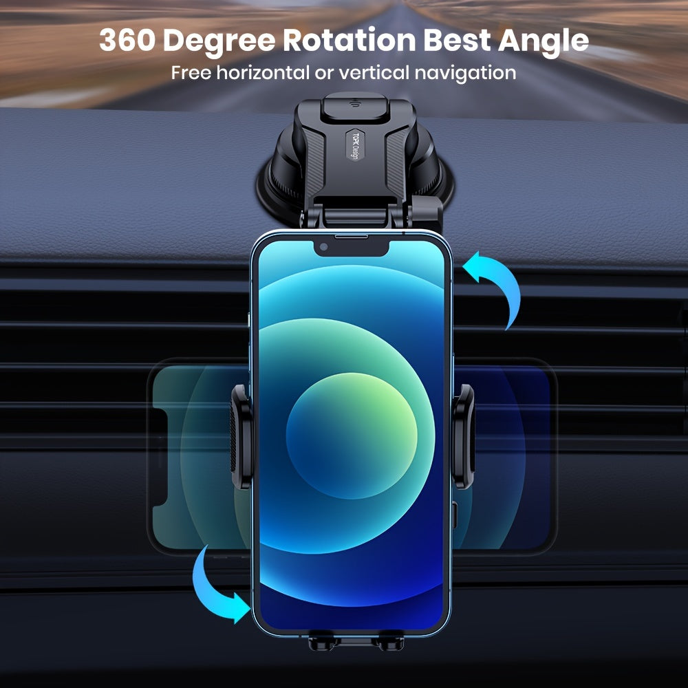 [TOPK Car Mount] TOPK D38-C Car Phone Holder Mount | Enhanced Adjustable Cell Phone Holder for Car Dashboard, Works with All Phones in Both Horizontal And Vertical Positions