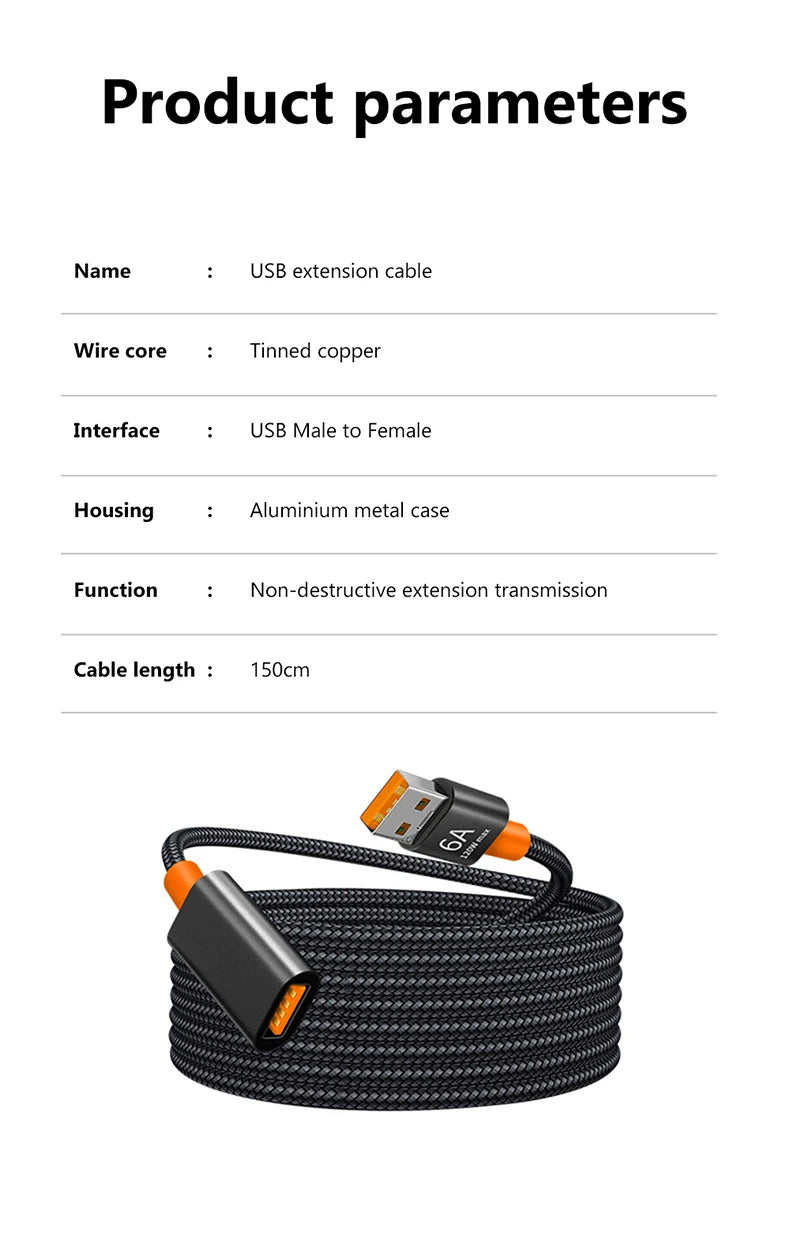 USB 3.0 / 2.0 Extension Cable Male to Female Extender Cable Fast Speed USB 3.0/2.0 Extended for laptop PC USB 3.0 Extension