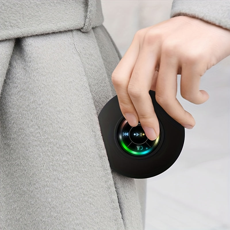 High Quality Speaker, Portable Wireless Speaker with Suction Cup, USB Black Speaker with 2 Hours Play Time 3.7V/400mAh Battery 5.0 Wireless Version Life for Parties, Bathroom, Travel, Home, And Outdoor (Suction Cups Must Be O