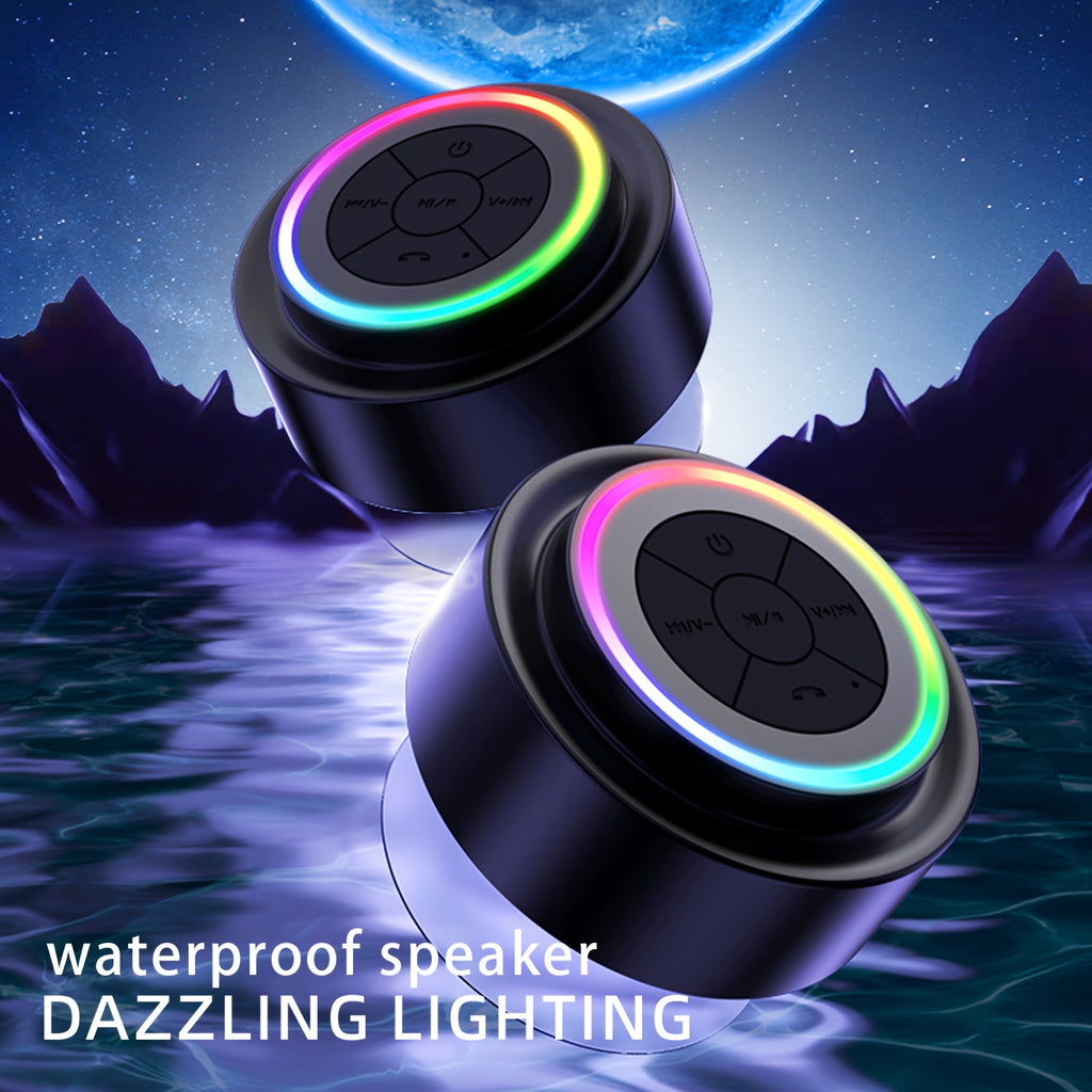 Portable Shower Speaker With Built-in Microphone, Voice Assistant Control, Hands-Free Calling, TWS Playback, 5W High Power, Rechargeable Lithium Polymer Battery, Long-Lasting Playtime, HD Decoding, Strong Suction Cup, RGB Lig